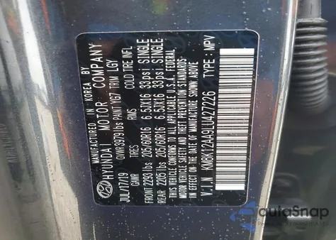 2020 Hyundai Kona Se z USA, uszkodzony, nr VIN KM8K12AA9LU427226